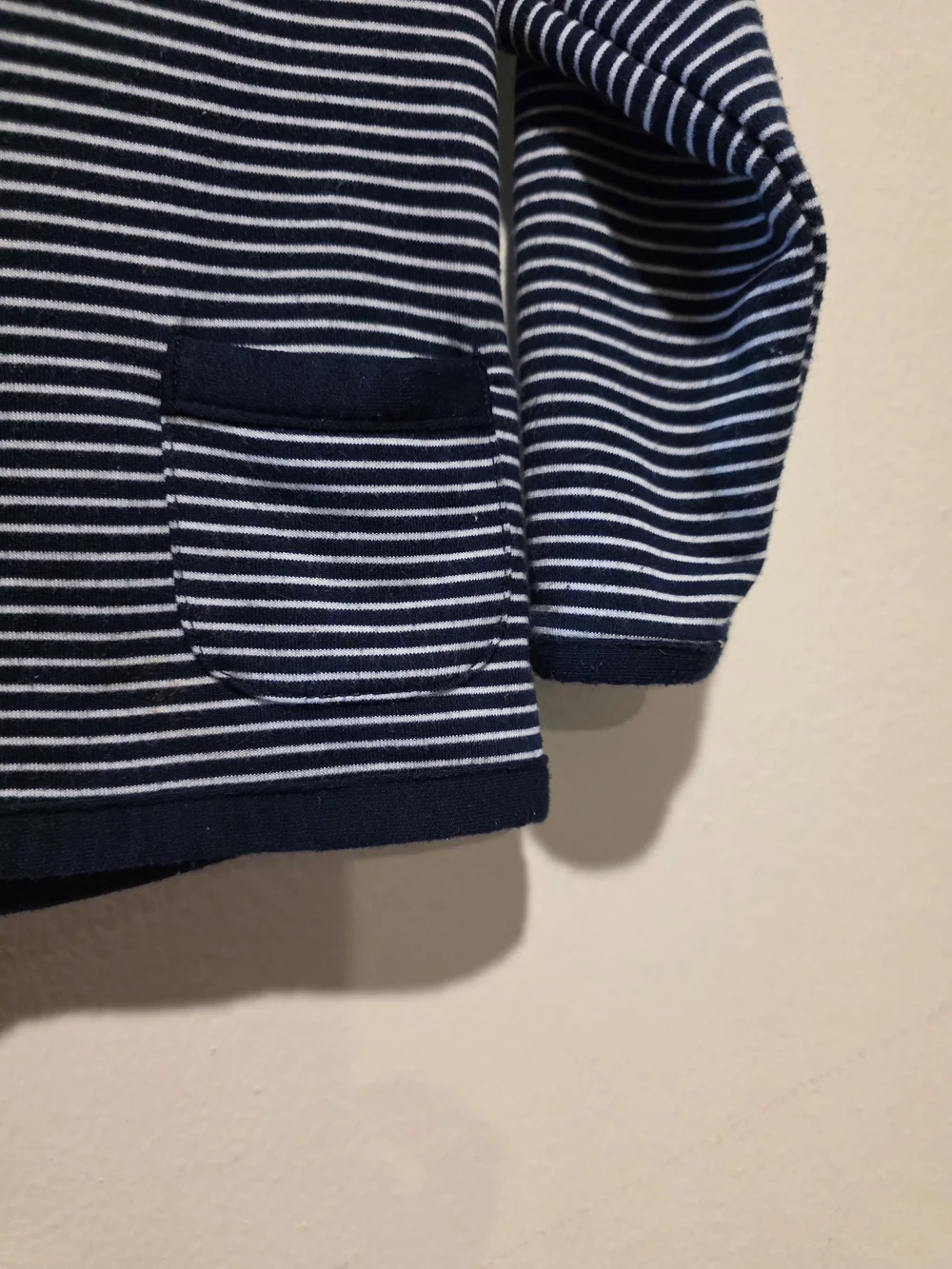 Old Navy Striped Navy & White Hooded Baby Jacket 18-24 Months
